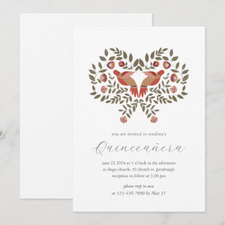 Farbenfrohe Fiesta Floral Quinceañera Einladung