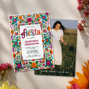 Farbenfrohe Fiesta Florale Volkskunst Abschlussfei Einladung