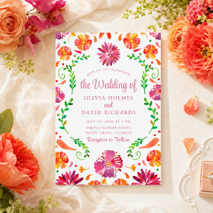 Farbenfrohe Fiesta Mexicana Einladung zur Hochzeit