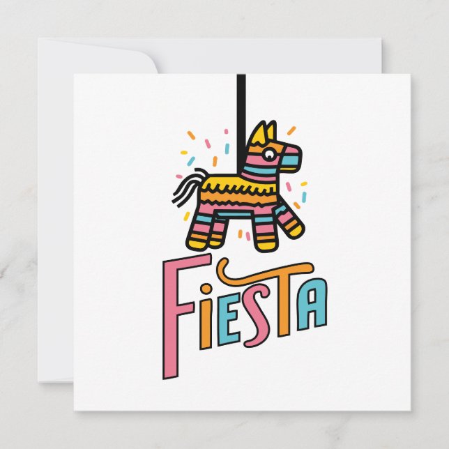 Farbenfrohe Fiesta Piñata Festlich  Save The Date (Vorderseite)