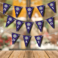 Farbenfrohe Fiesta Pinata Happy Birthday Blue
