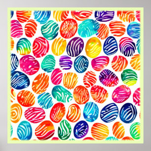 Farbenfrohe Fingerabdruckkunst Poster
