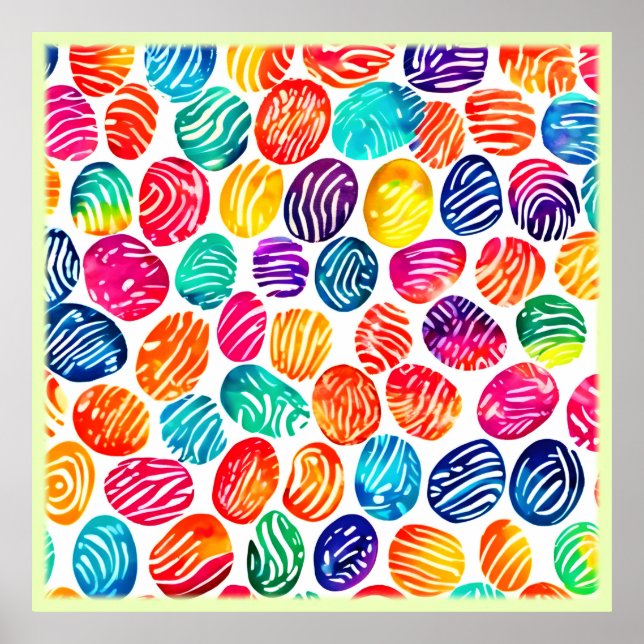 Farbenfrohe Fingerabdruckkunst Poster (Vorne)