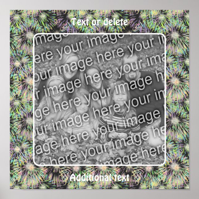 Farbenfrohe Fireworks Frame erstellen Ihr eigenes  Poster (Vorne)