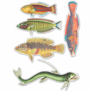 Farbenfrohe Fisch Art Tiere im Ozean Aufkleber