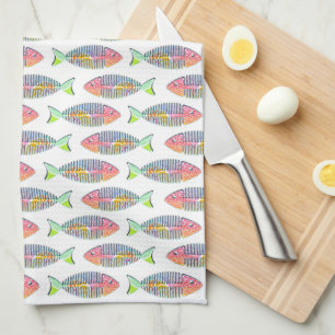 Farbenfrohe Fische Skelett Küchentücher