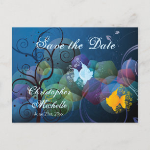 Farbenfrohe Fische Tropische Save the Date Hochzei Ankündigungspostkarte