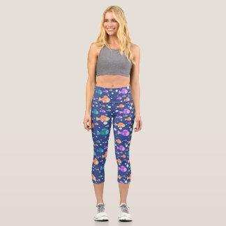 Farbenfrohe Fische unter Wasser Capri Leggings