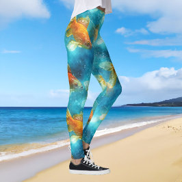 Farbenfrohe Fische Unterwasser Fantasy Beach Leggings