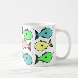 Farbenfrohe Fischgestaltung Kaffeetasse