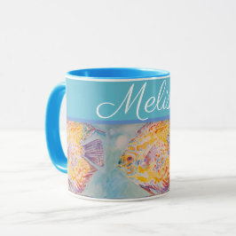 Farbenfrohe Fischmeer Muster Wasserfarbene Girls T Tasse