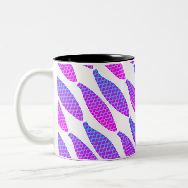 Farbenfrohe Fischmuster Kaffeemaschine Tasse (Links)