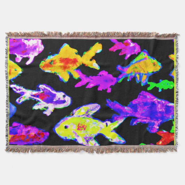 Farbenfrohe Fischmuster Malerei Art. Jetzt kaufen Decke (Vorderseite)