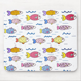 Farbenfrohe Fischschule Mousepad