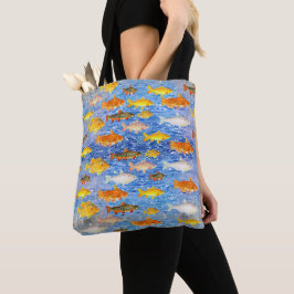 Farbenfrohe Fischschule Tasche