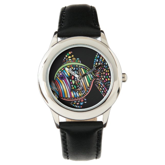 Farbenfrohe Fish Watch Armbanduhr (Vorderseite)