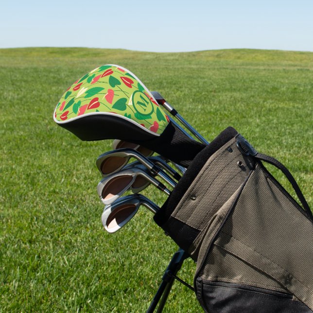 Farbenfrohe Flamingo-Blume Golf Headcover (In SItu)