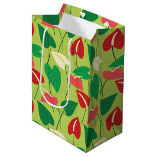 Farbenfrohe Flamingo-Blume Mittlere Geschenktüte