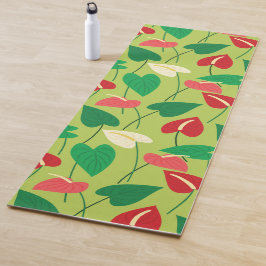 Farbenfrohe Flamingo-Blume Muster Yogmatte Yogamatte