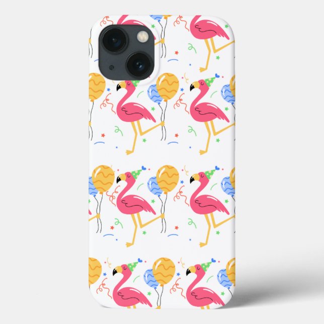 Farbenfrohe Flamingo Party Muster Telefon Wallpape Case-Mate iPhone Hülle (Rückseite)