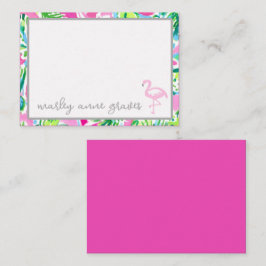 Farbenfrohe Flamingo Personalisierte Mitteilungska Mitteilungskarte