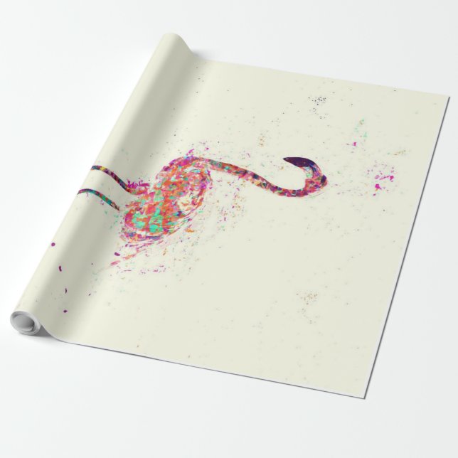 Farbenfrohe Flamingo Prinz Lover Geschenkpapier (Ungerollt)