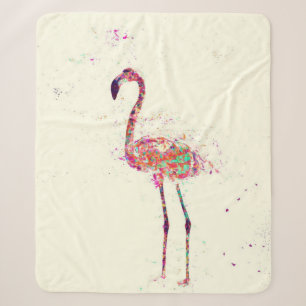Farbenfrohe Flamingo Prinz Lover Sherpadecke