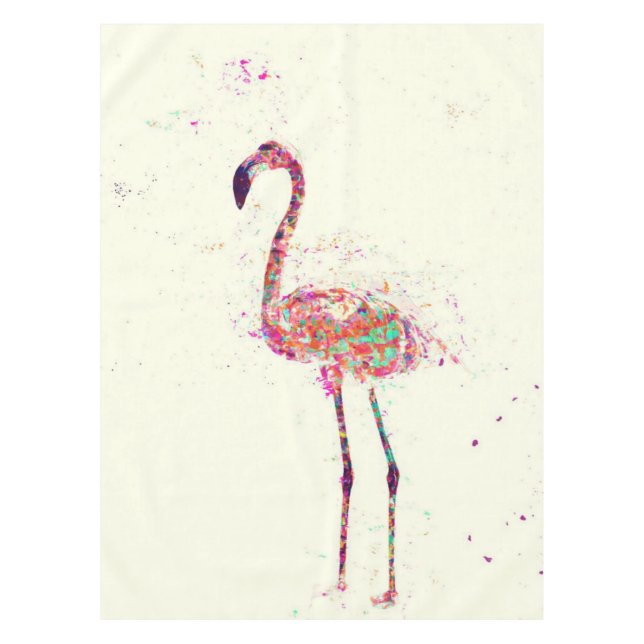 Farbenfrohe Flamingo Prinz Lover Tischdecke (Vorderseite)