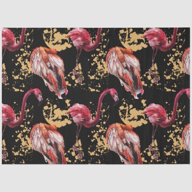 Farbenfrohe Flamingo Serie Design 18 Seidenpapier (Vorderseite)