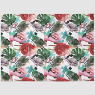 Farbenfrohe Flamingo Serie Design 21 Seidenpapier