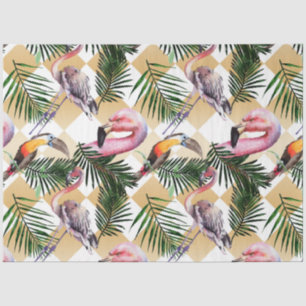 Farbenfrohe Flamingo Serie Design 8 Seidenpapier