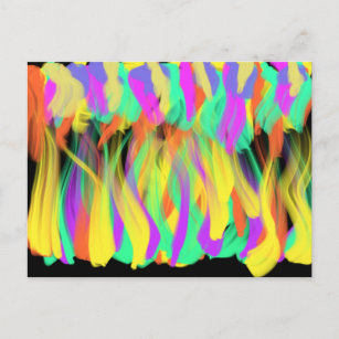 Farbenfrohe Flammen Moderne Christliche Abstrakte  Postkarte
