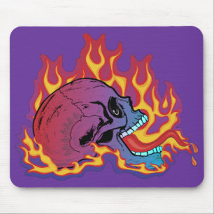 Farbenfrohe Flammenbrille Mousepad