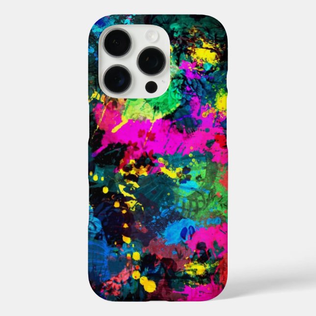 Farbenfrohe Fleckenkunst iPhone 16 Pro Hülle (Rückseite)