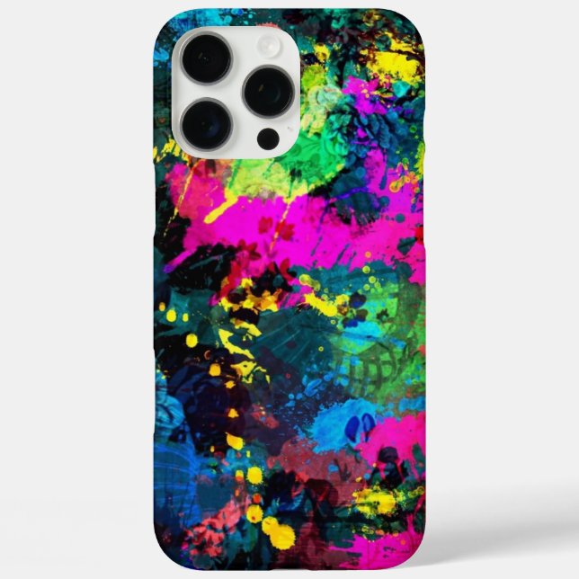 Farbenfrohe Fleckenkunst iPhone 16 Pro Max Hülle (Rückseite)