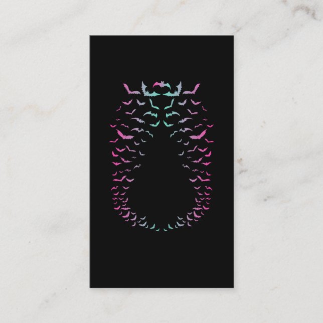 Farbenfrohe Fledermäuse Pastel Goth Dark Birds Visitenkarte (Vorderseite)