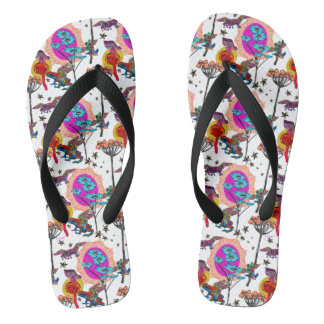 Farbenfrohe Fliegende Frösche Flip Flops