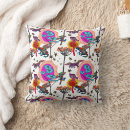 Farbenfrohe Fliegende Frösche Kissen