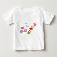 Farbenfrohe Fliegenspangen Baby T - Shirt Custom T