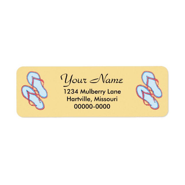 Farbenfrohe Flip Flops 3 Rücksendeadressen-Aufkleb (Vorne)