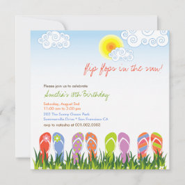 Farbenfrohe Flip Flops Spaß in der Sun Geburtstags Einladung