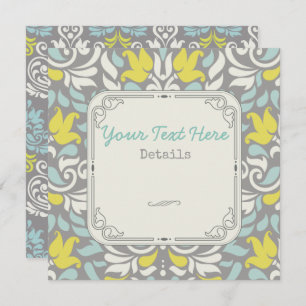 Farbenfrohe Floral Damask Save The Date