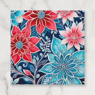 Farbenfrohe florale Batik Kunsttipps Geschenkanhänger