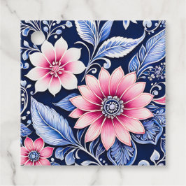 Farbenfrohe florale Batik Kunsttipps Geschenkanhänger