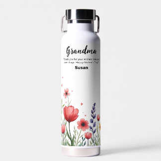 Farbenfrohe florale Blume Fröhliche Mutter Wasserf Trinkflasche