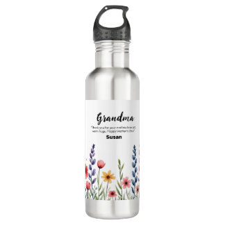 Farbenfrohe florale Blume glückliche Mütter geben  Edelstahlflasche