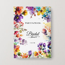 Farbenfrohe Florale Brautparty Button