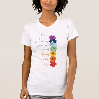Farbenfrohe florale Chakra T - Shirt