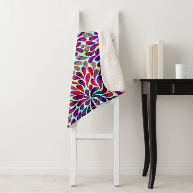Farbenfrohe florale Damaske Nahtloses Muster Sherpadecke (Beispiel)