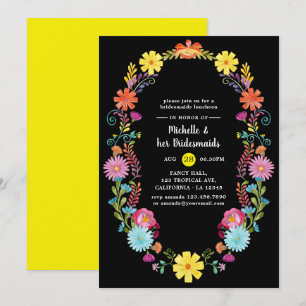 Farbenfrohe florale Fiesta Bridesmaids Luncheon Einladung
